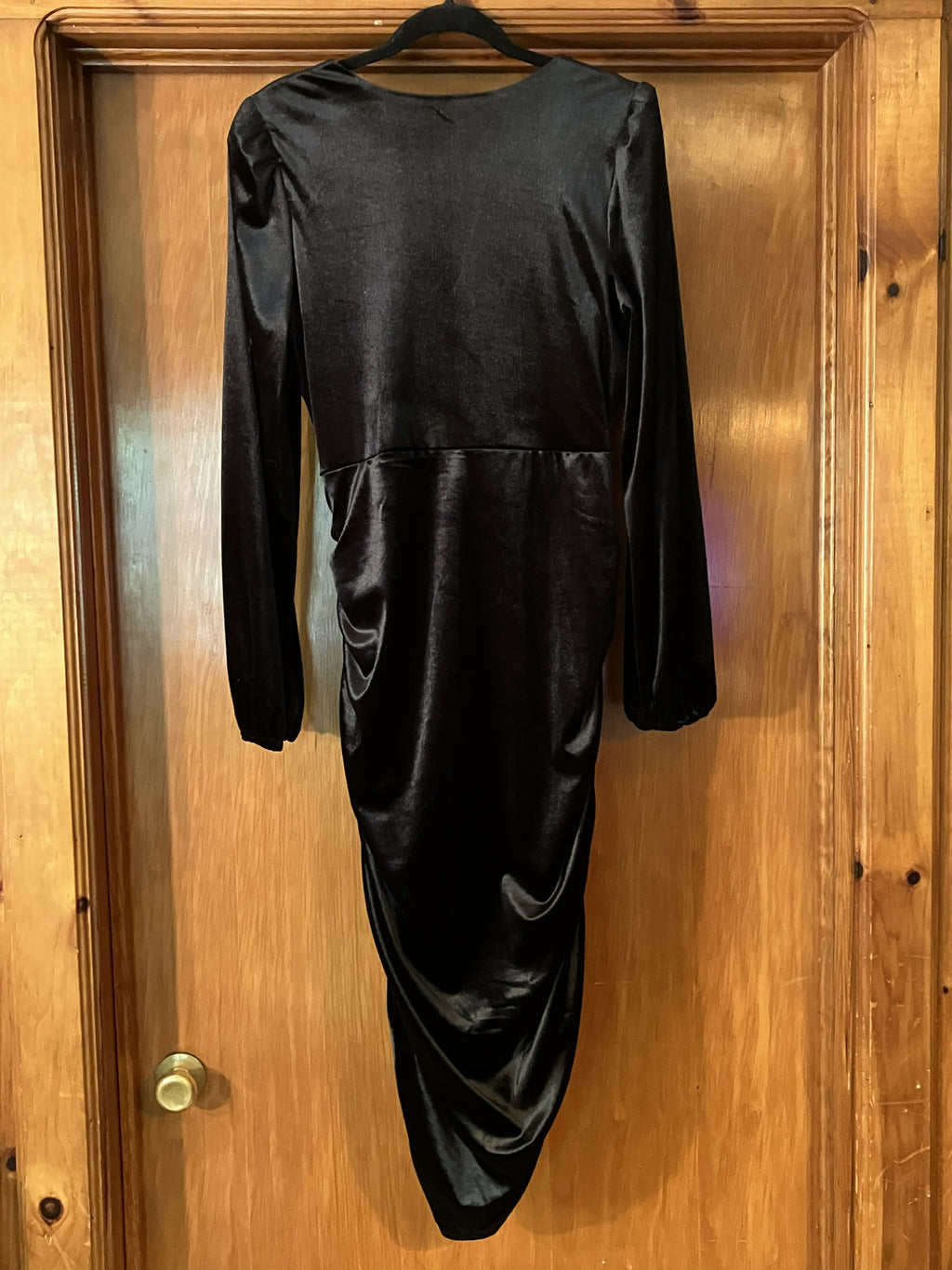 INC International Concepts Black Velvet Wrap Dress