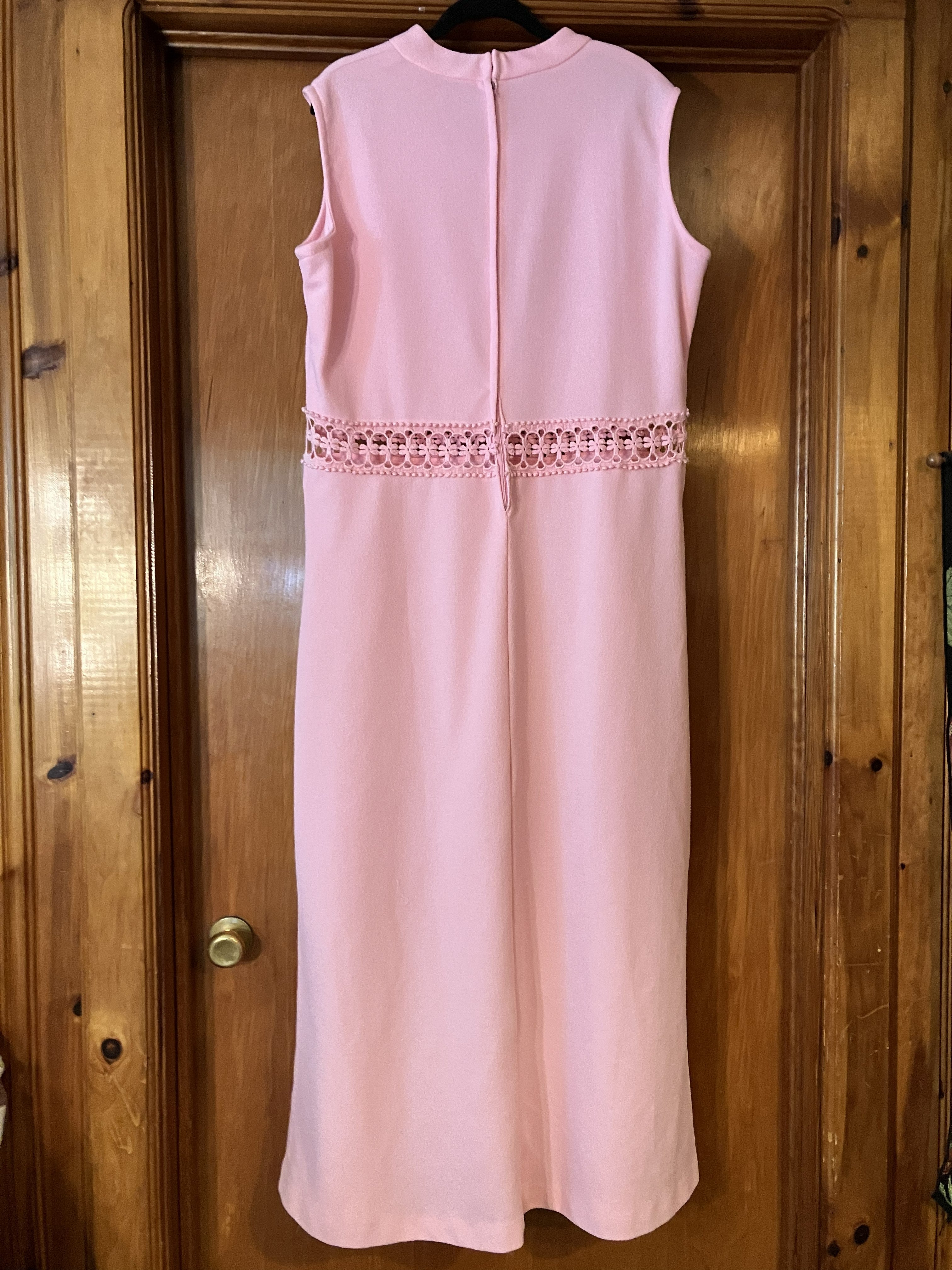 Vintage 1960s Mock Neck Dress With Lace Waist