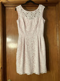 Pink Lace Overlay Fit and Flare Dress