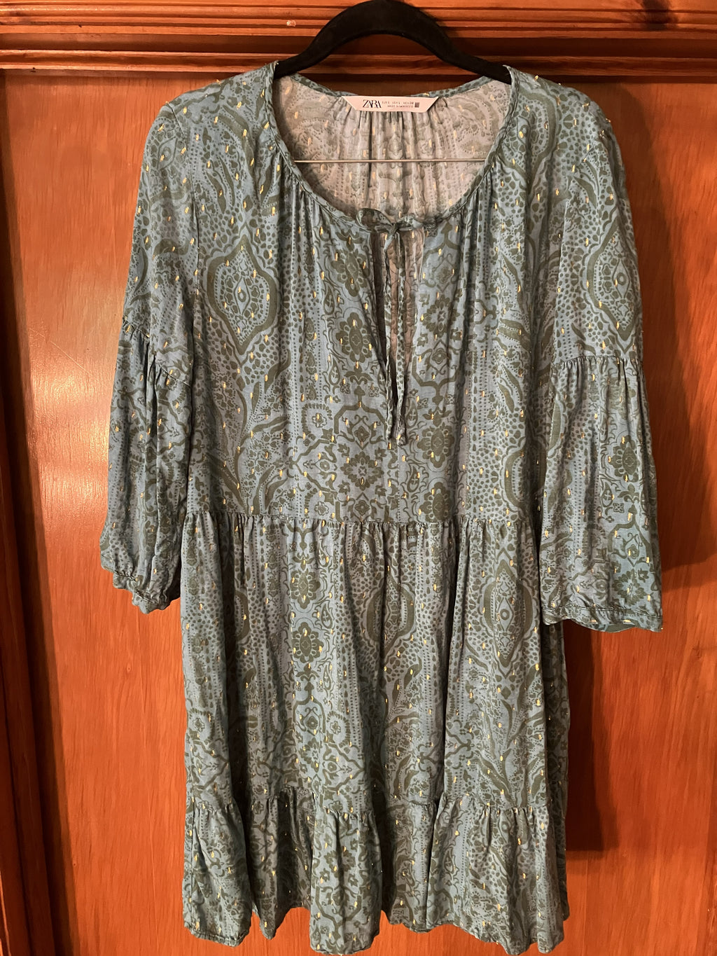 Zara Paisley Print Tiered Mini Dress