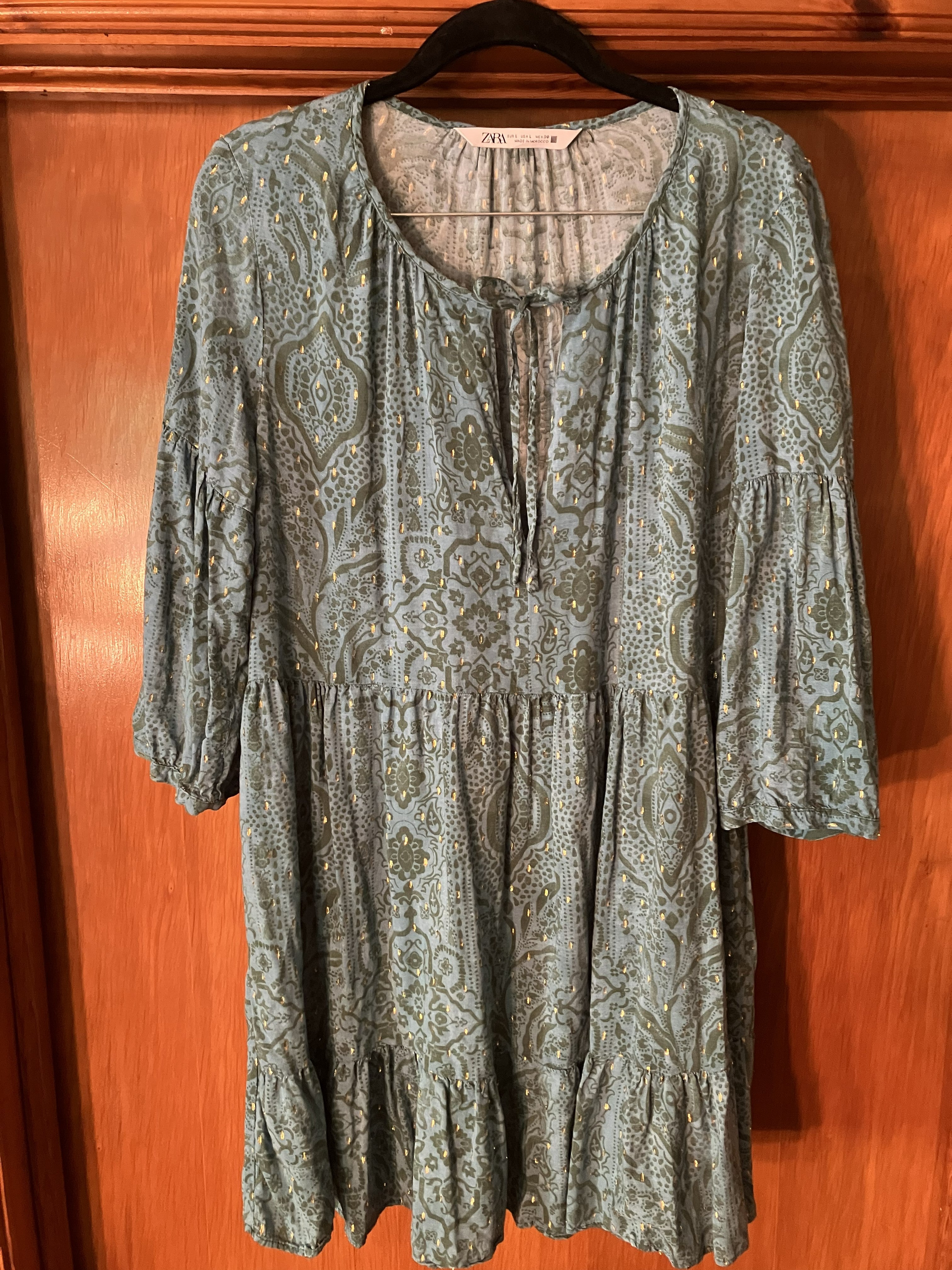 Zara Paisley Print Tiered Mini Dress